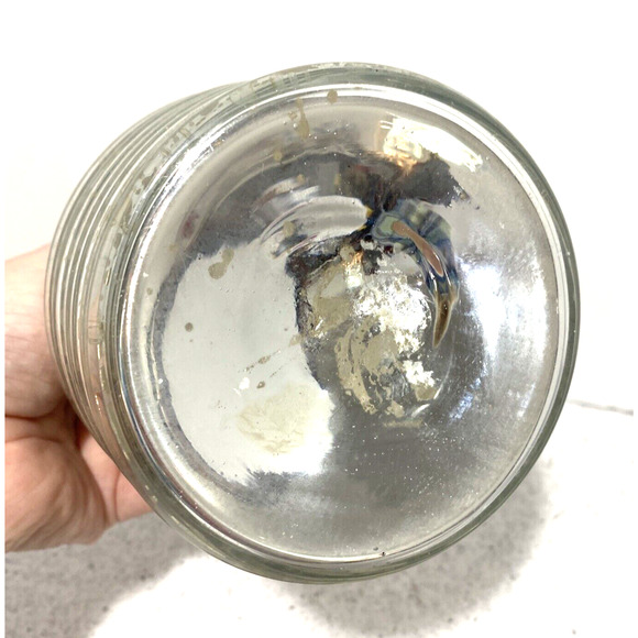 Vintage Mercury Glass Beehive Bottle with Ornate Floral Silvertone Metal Stopper - Picture 7 of 10